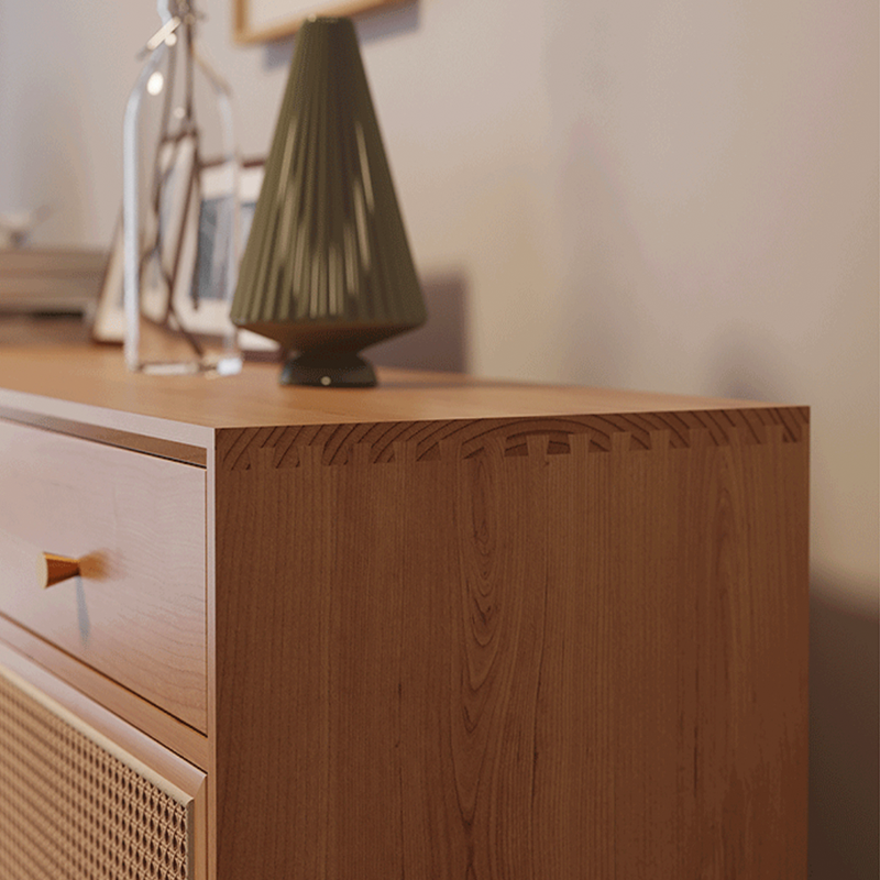 Farmhouse cane wood sideboard