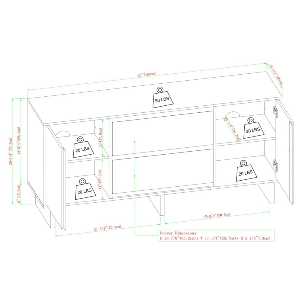 Black minimalist sideboard with