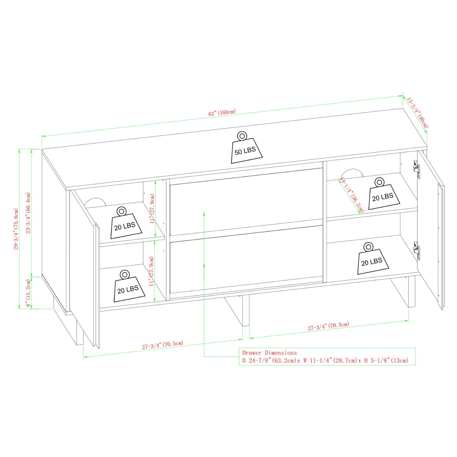 Black minimalist sideboard with