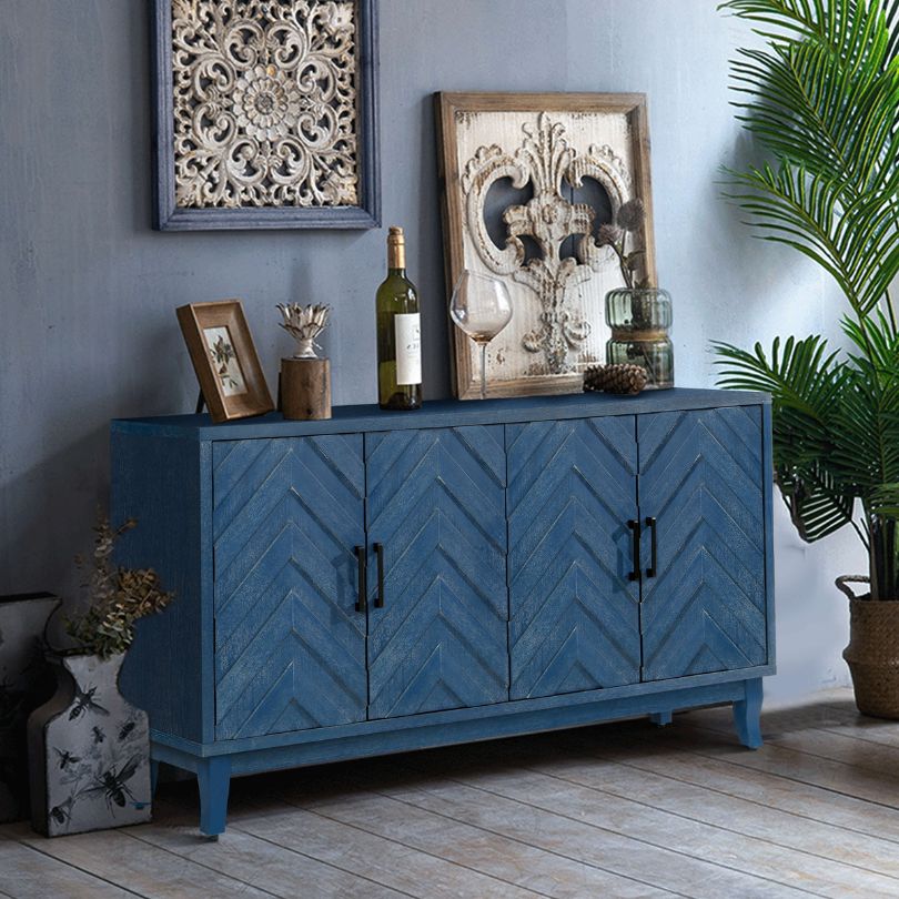 Antique vintage navy blue wood