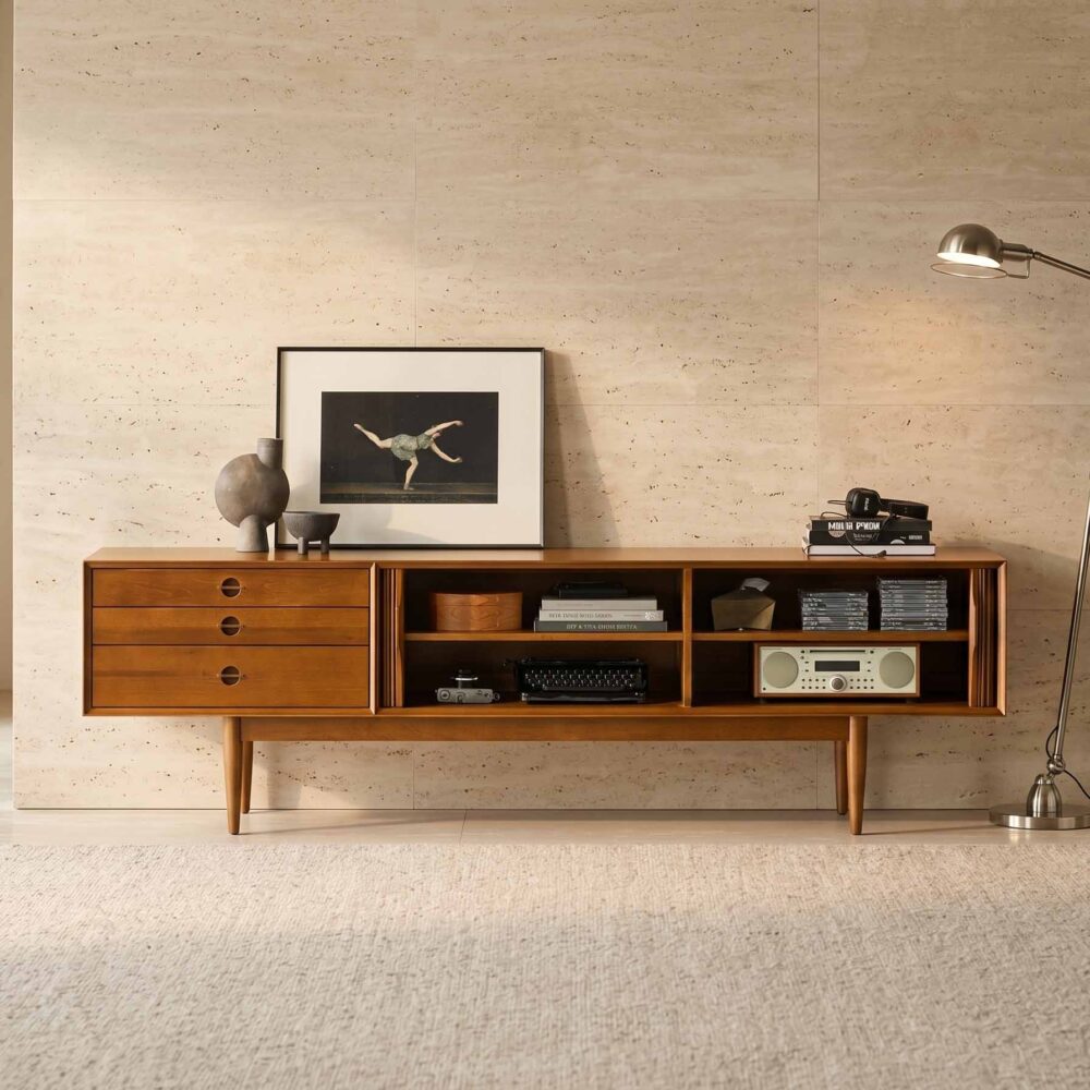 The Retro Walnut TV Stand