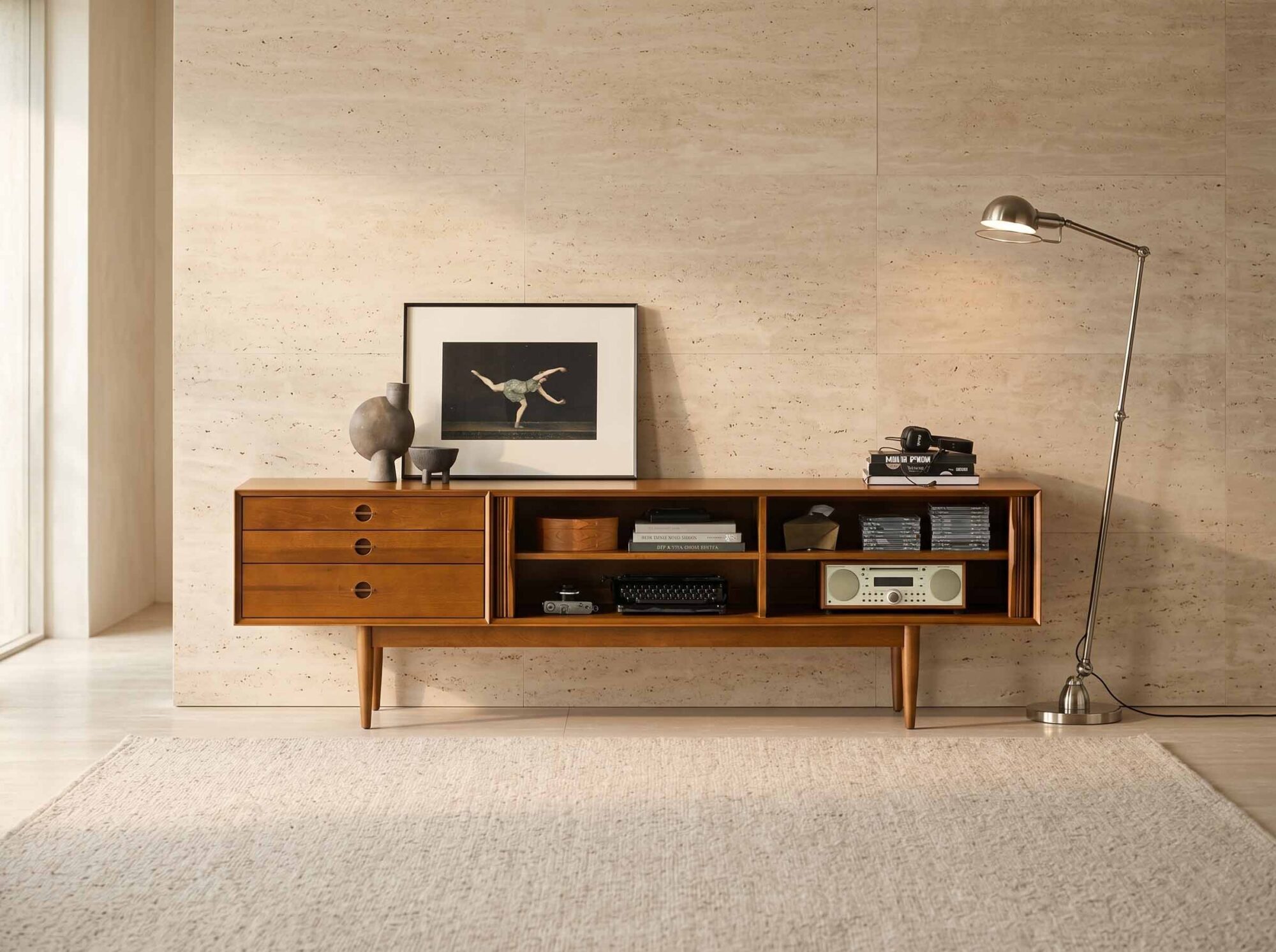 The Retro Walnut TV Stand
