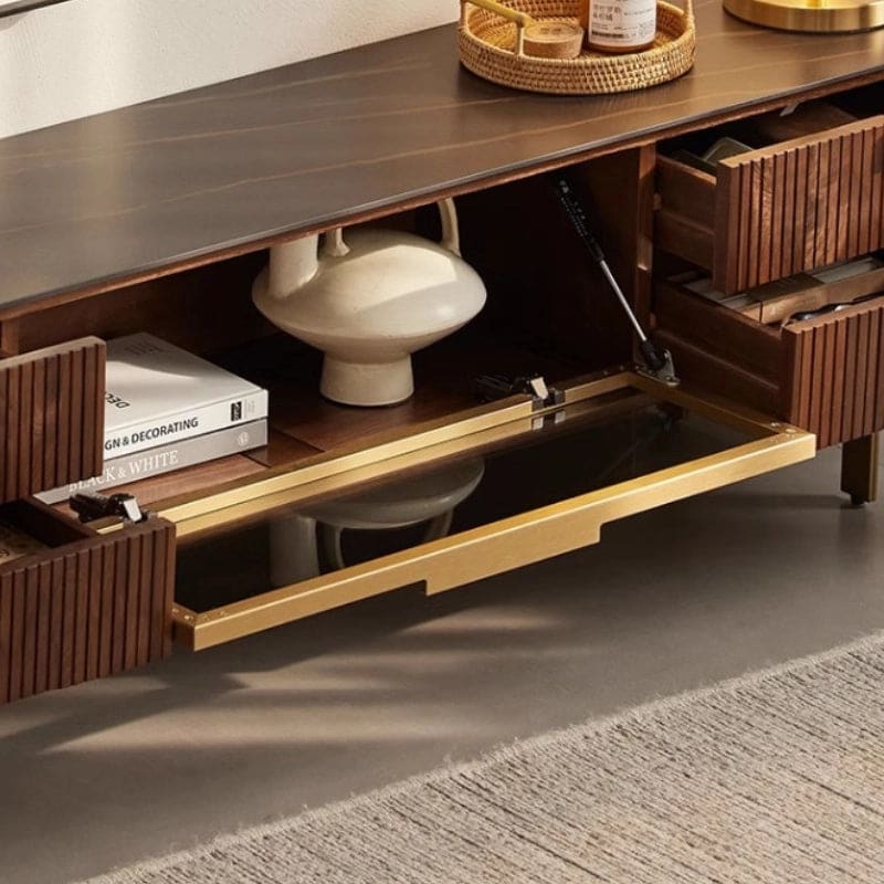 Modern-Walnut-TV-Stand-with-Glass-Door-Storage-Drawers-and-Stainless-Steel-Legs_7.jpg Modern walnut TV stand