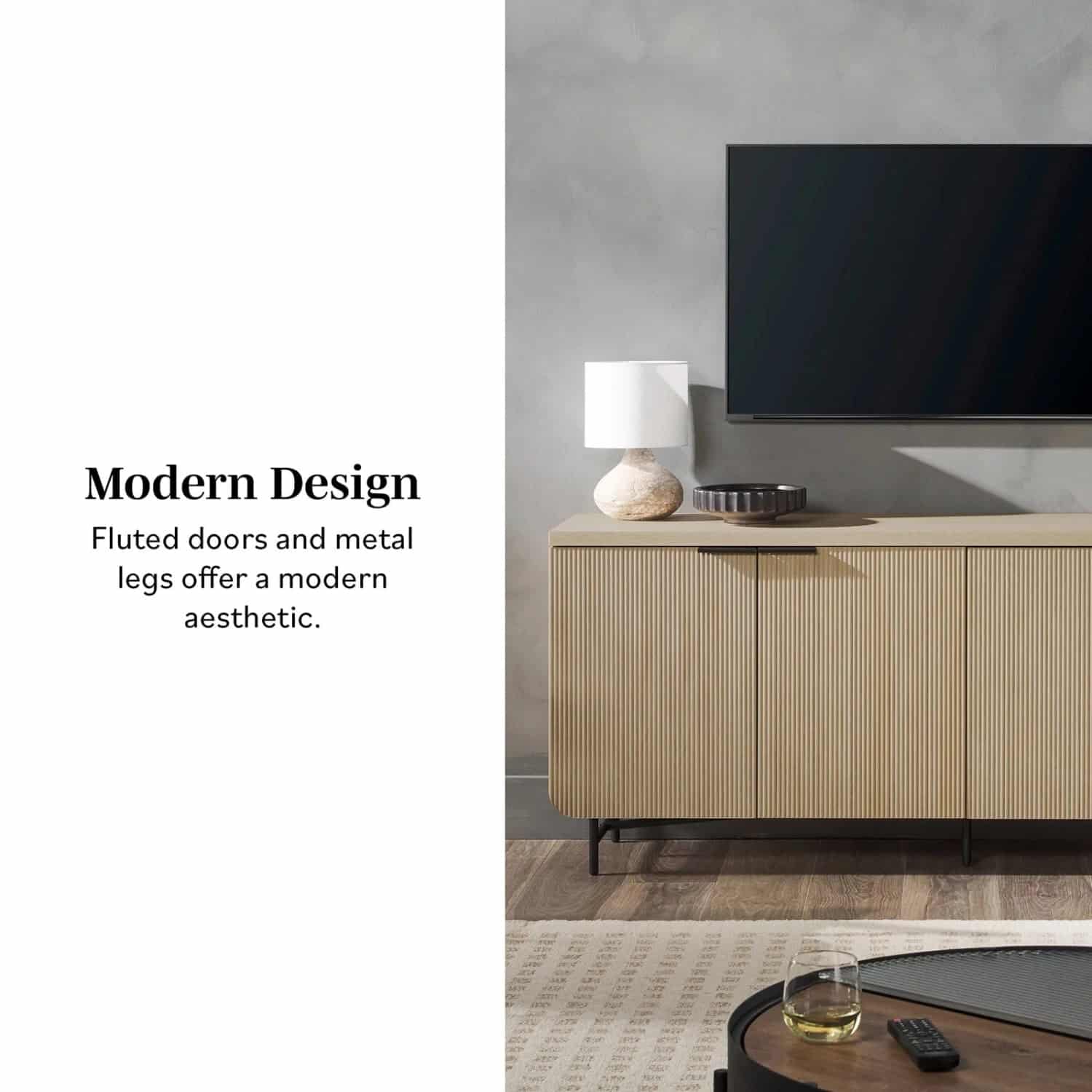 Modern fluted sideboard
