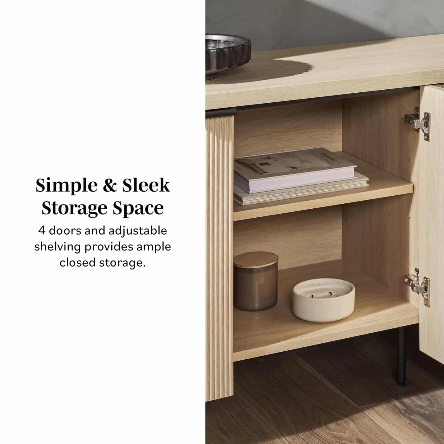 Modern fluted sideboard with