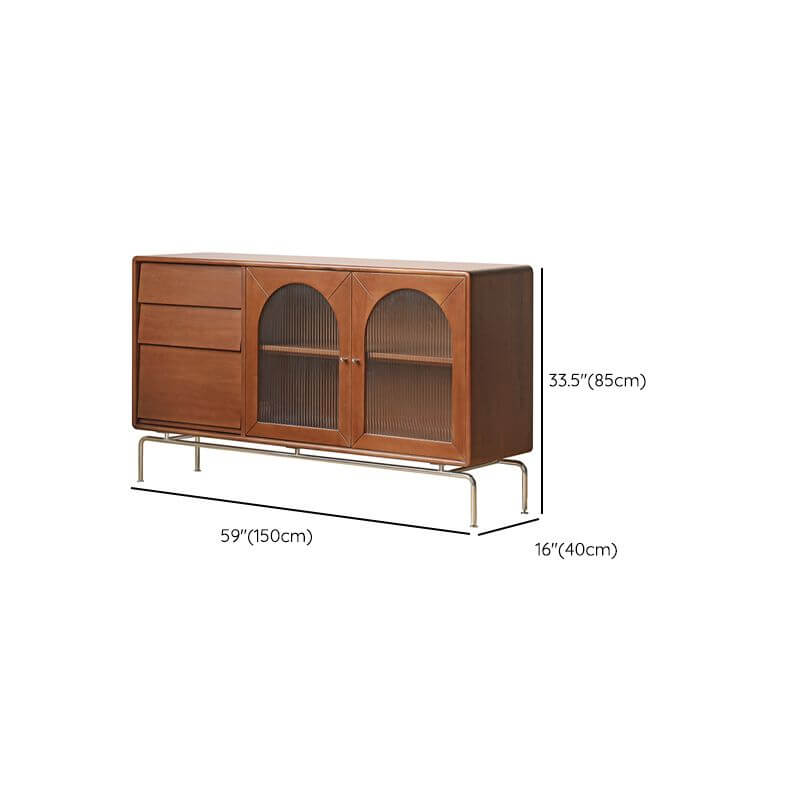 ModernBrownWoodenSideboardwithMetalbase-8.jpg Modern brown wooden sideboard with
