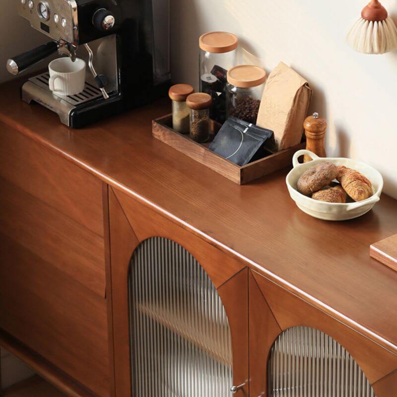 ModernBrownWoodenSideboardwithMetalbase-9.jpg Modern brown wooden sideboard with