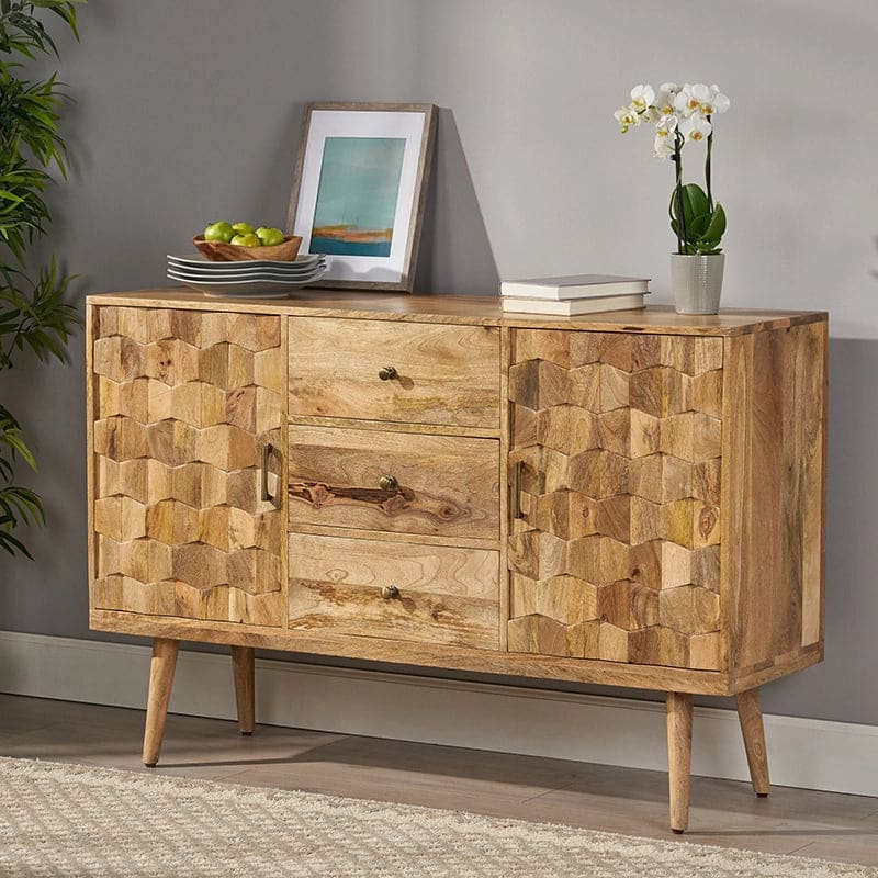 Modern mango wood rustic sideboard