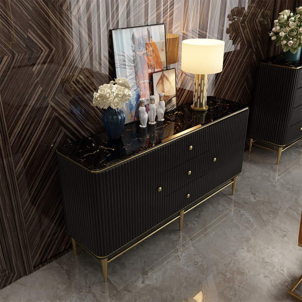 ModernRibbedWoodBuffetCabinetwithGold-platedLegs-3.jpg Modern ribbed