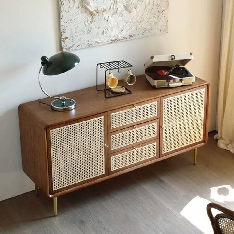 Nordic rattan sideboard buffet