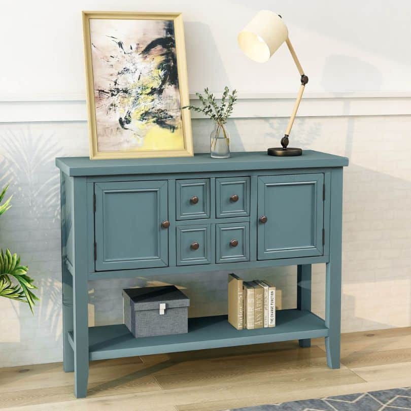 VintageSolidWoodEntrywayBuffetTablewithBottomShelf-DarkBlue_14.jpg Dark blue vintage solid wood