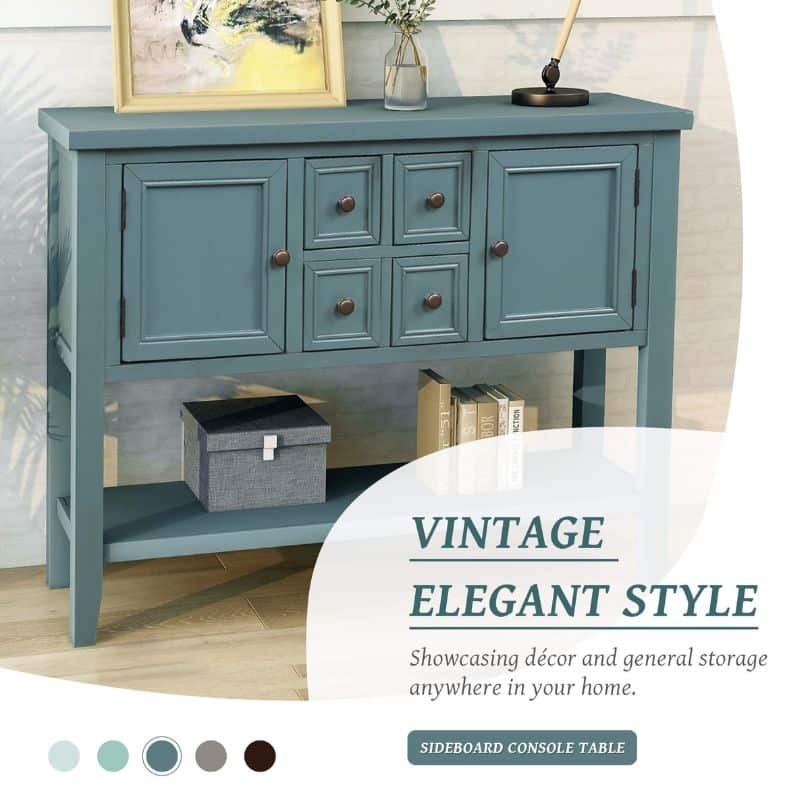 VintageSolidWoodEntrywayBuffetTablewithBottomShelf-DarkBlue_3.jpg Vintage dark blue solid wood
