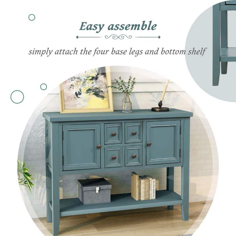 VintageSolidWoodEntrywayBuffetTablewithBottomShelf-DarkBlue_6.jpg Vintage dark blue solid wood