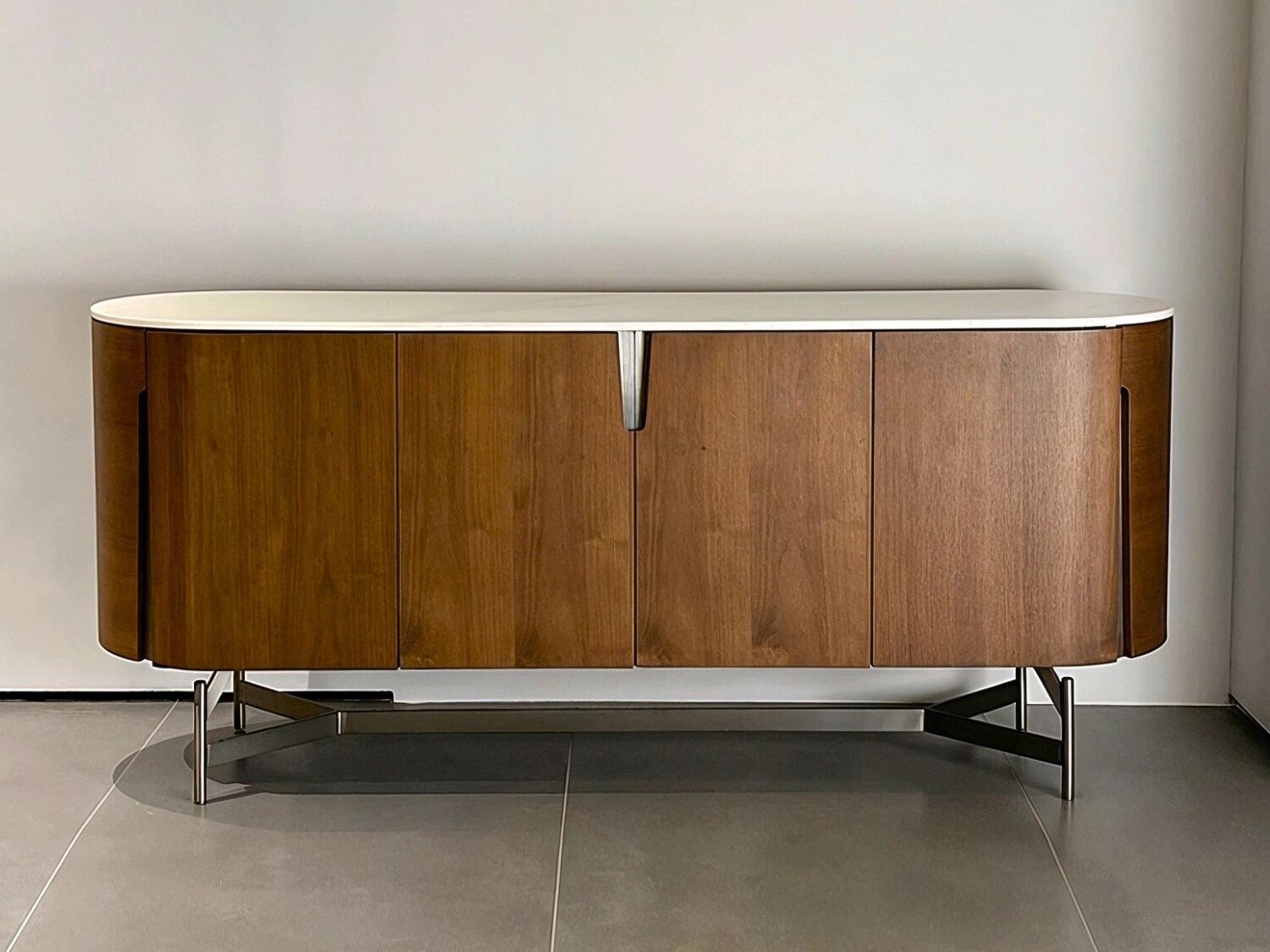 Modern luxury oval walnut