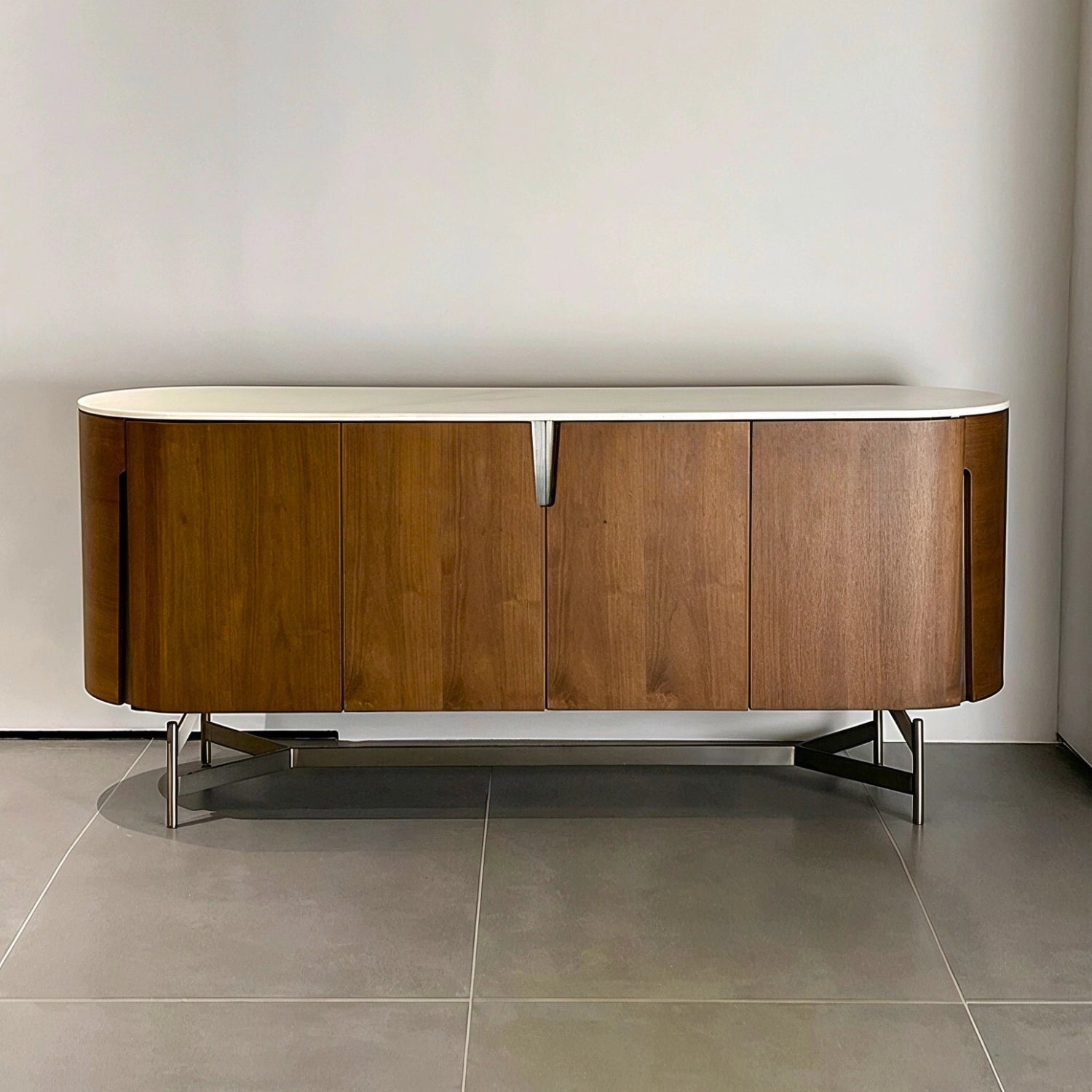 modern_luxury_oval_sideboard_walnut_marble_front.jpg Modern luxury oval walnut