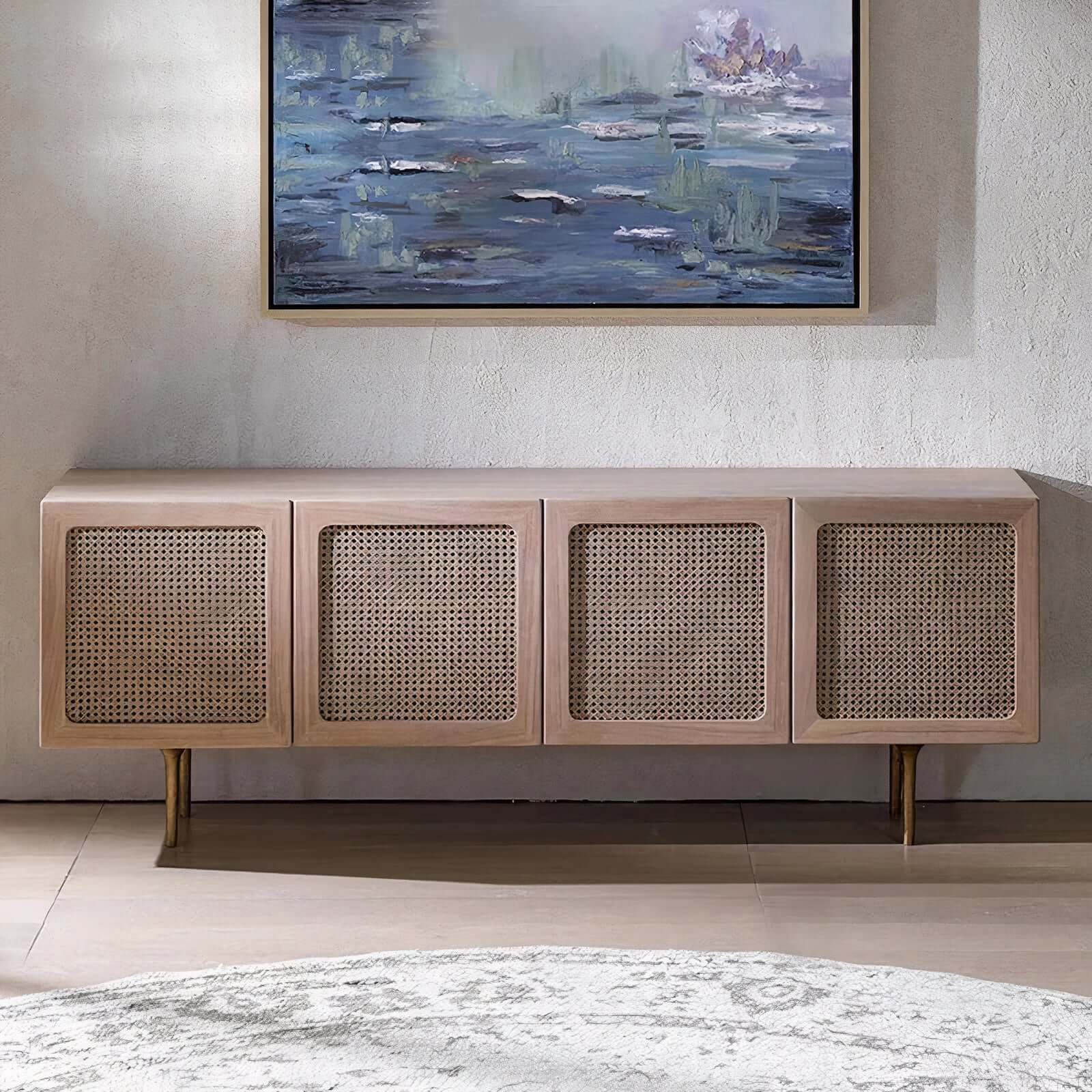 Handwoven rattan Nia Cabinet