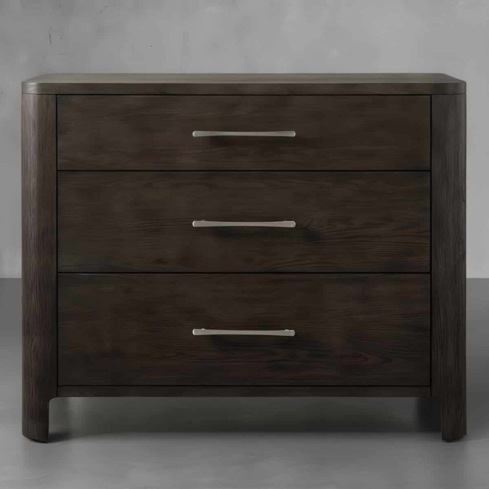 Modern oak wood nightstand