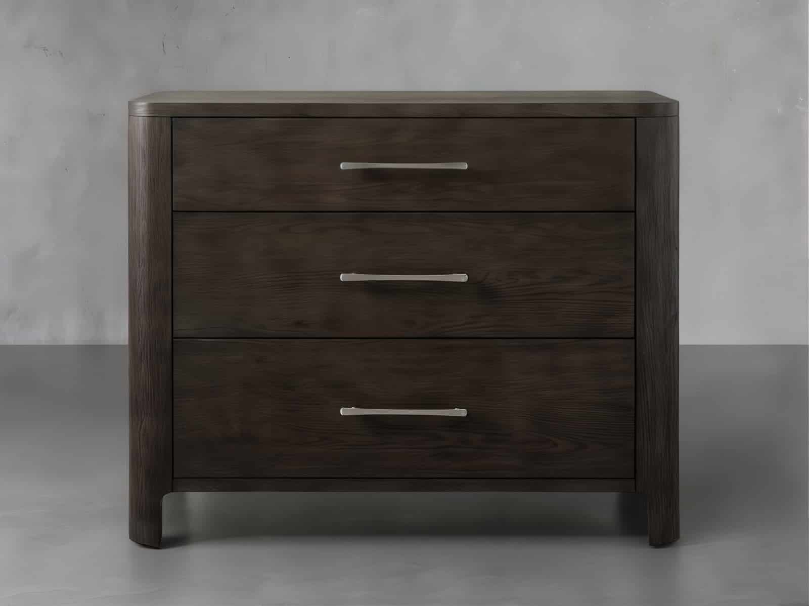 Modern oak wood nightstand