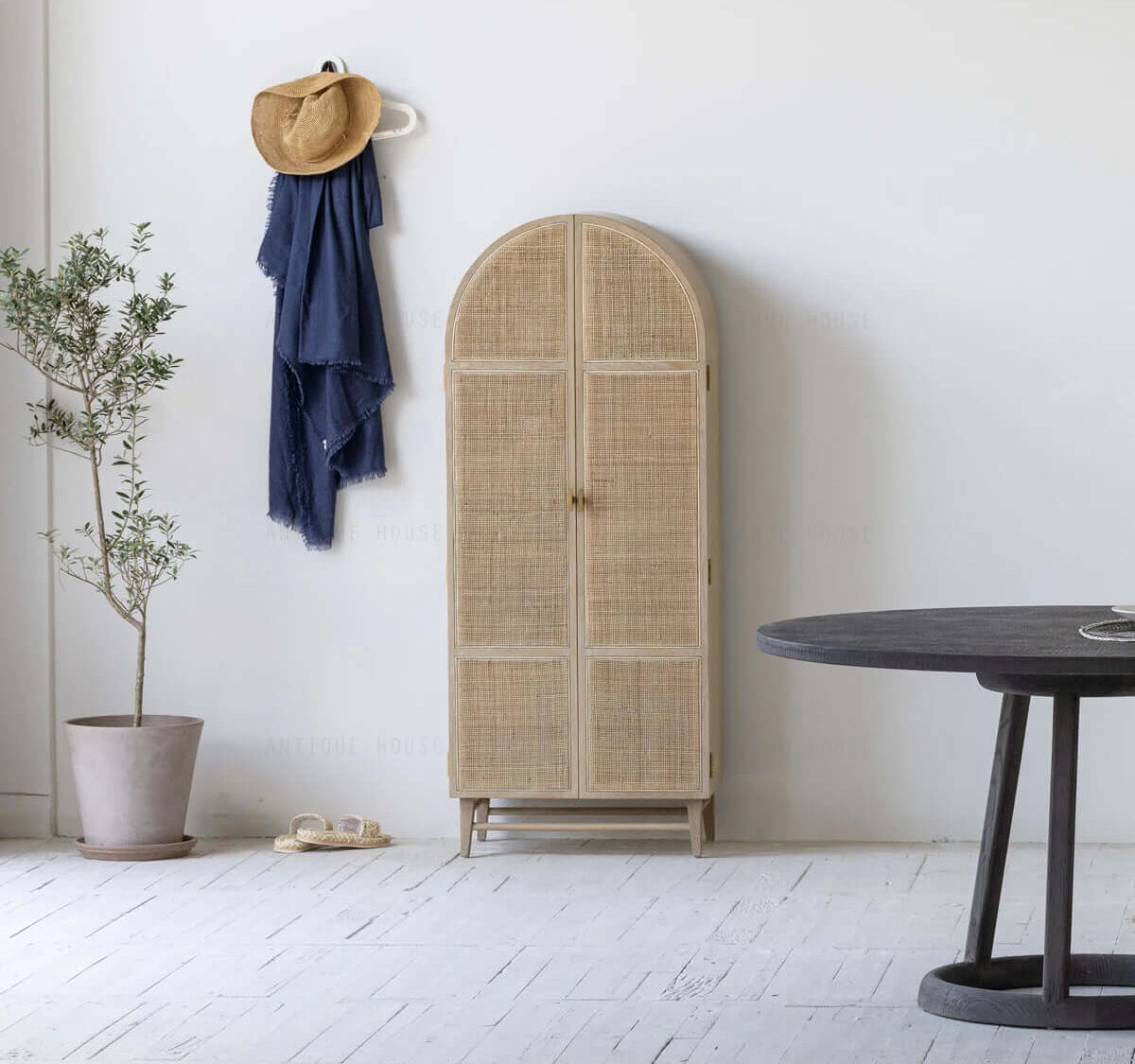 Wood and rattan