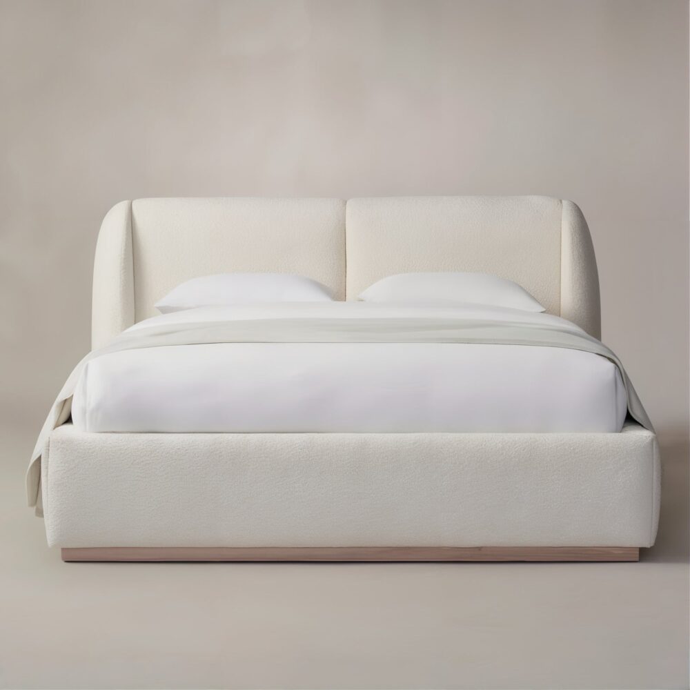 Modern Nordic bouclé bed