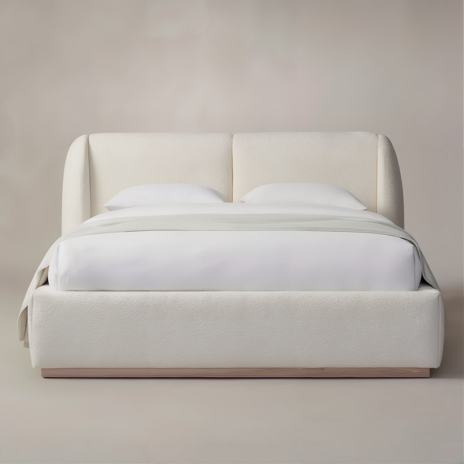 Modern Nordic bouclé bed