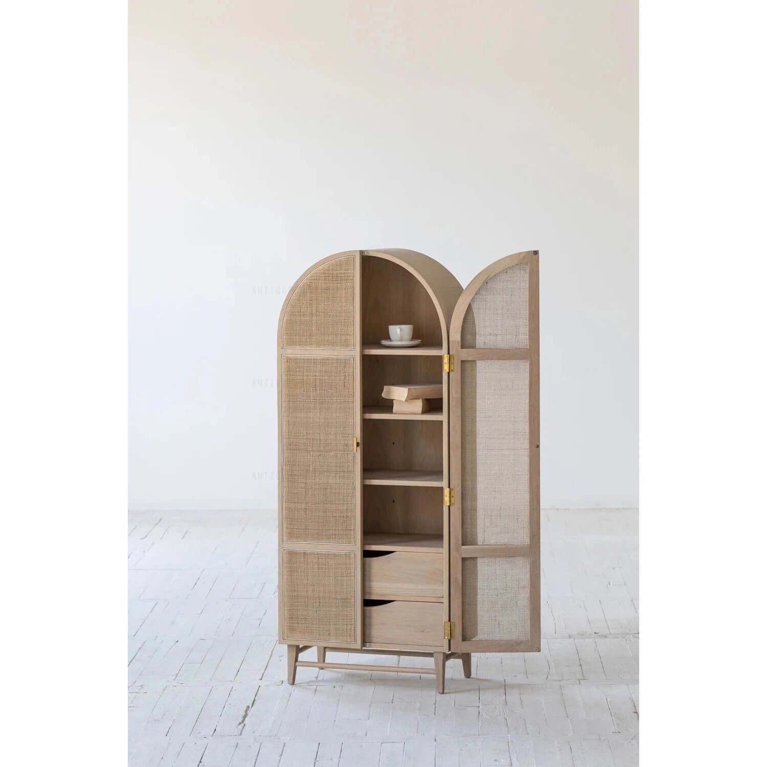 Wood and rattan Kara cabinet