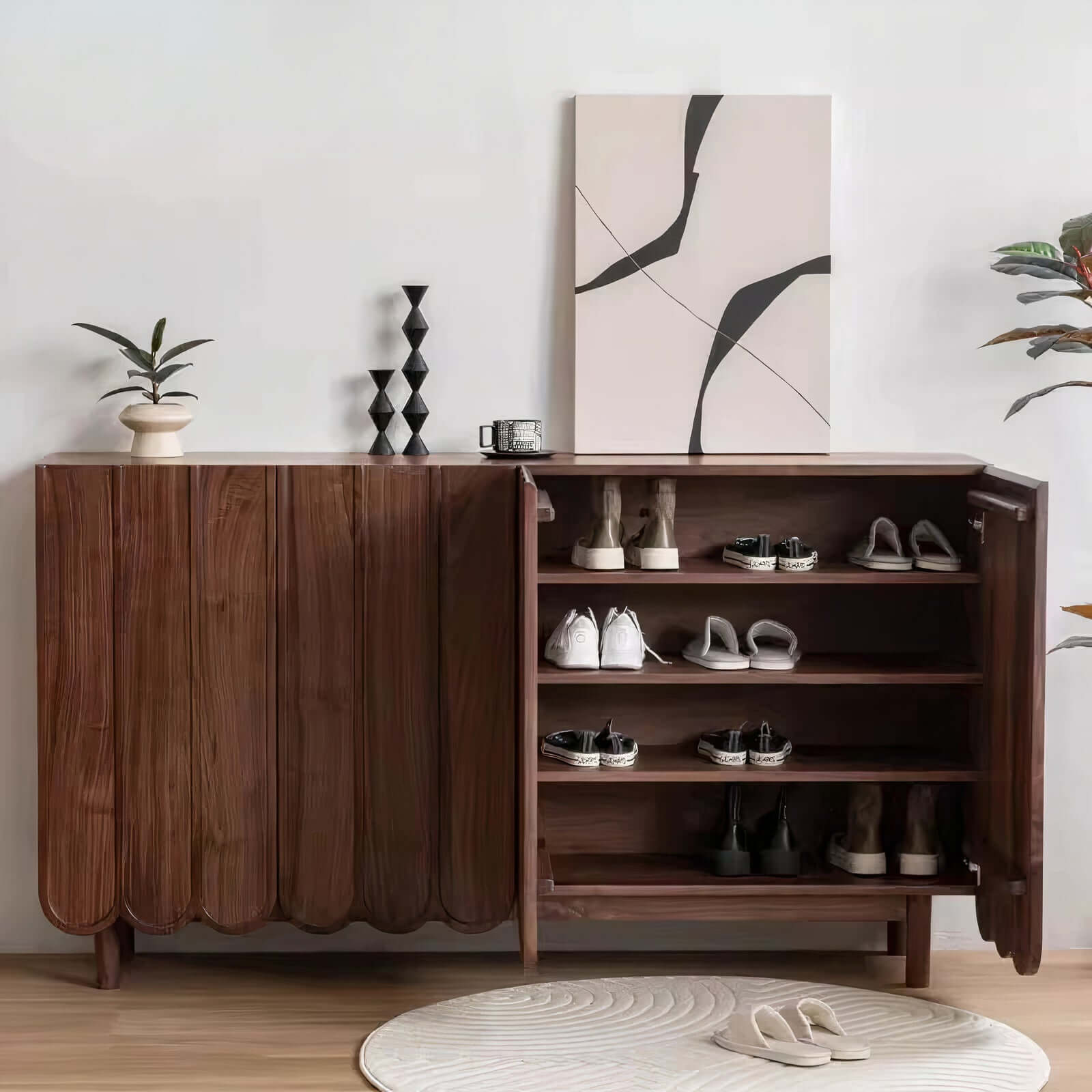 Bella wood console cabinet