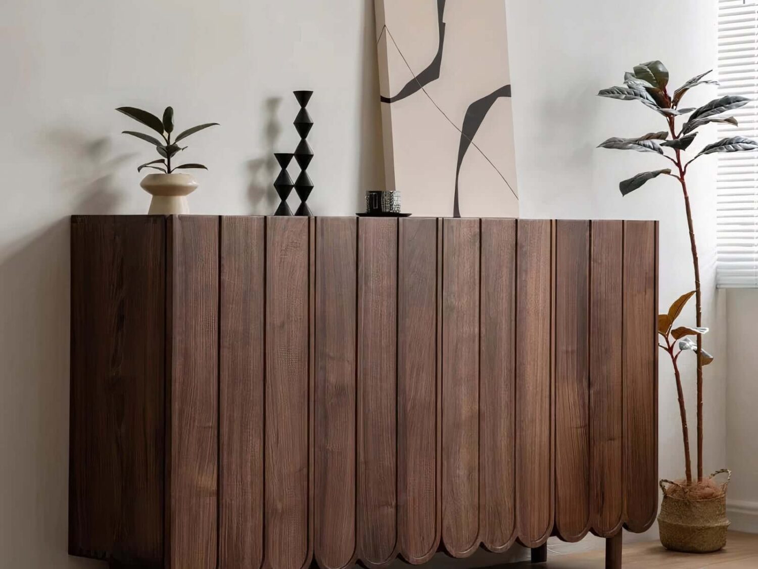 Bella wood console cabinet with