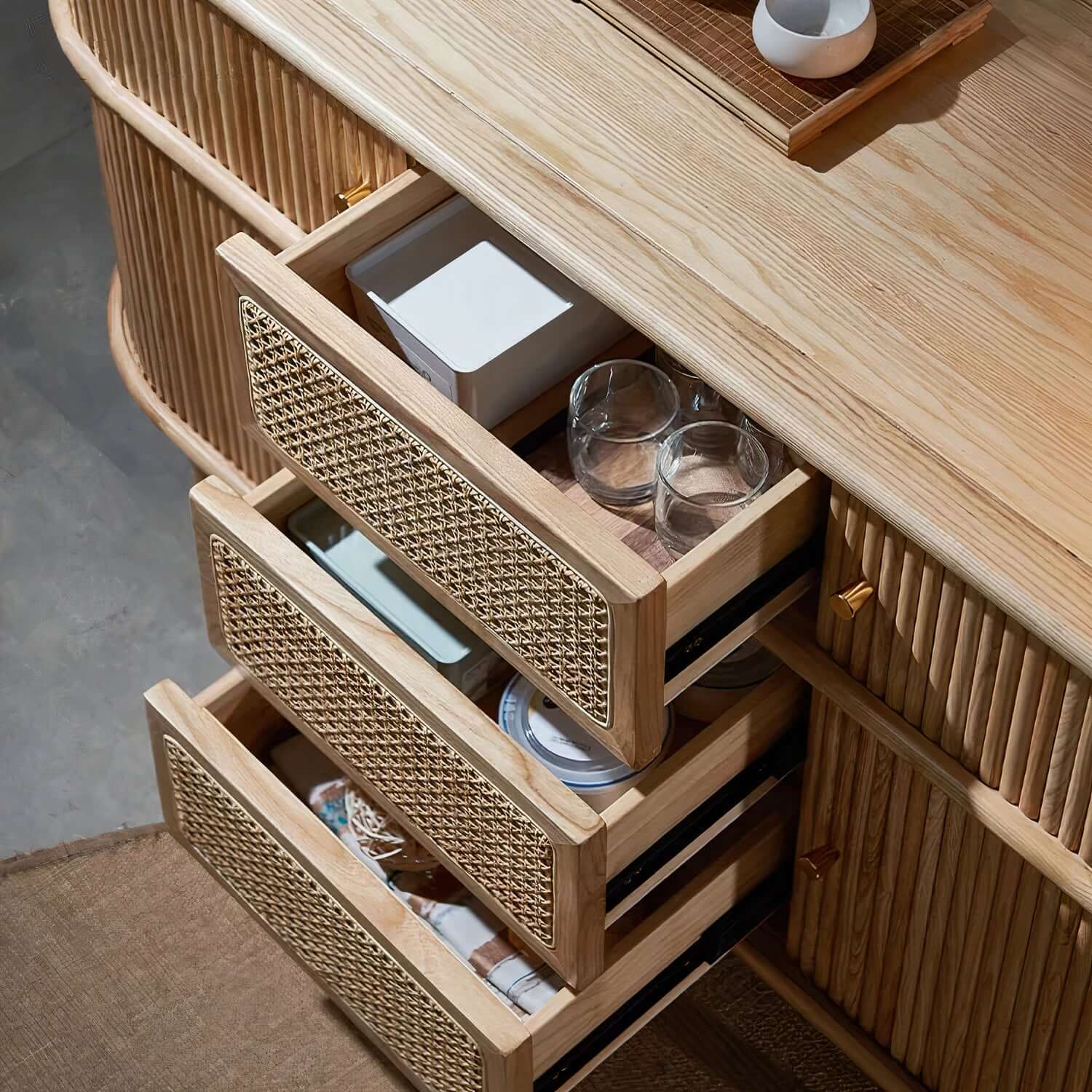 Sergio Cabinet with woven