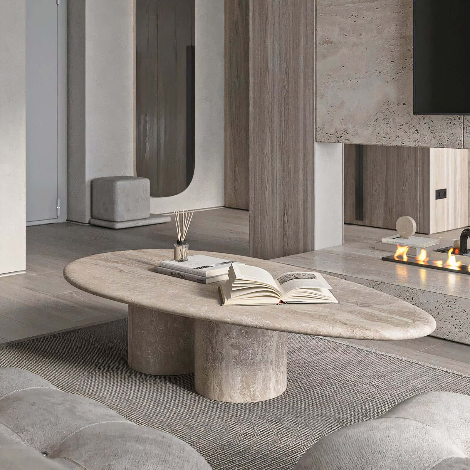 Oval travertine Riko