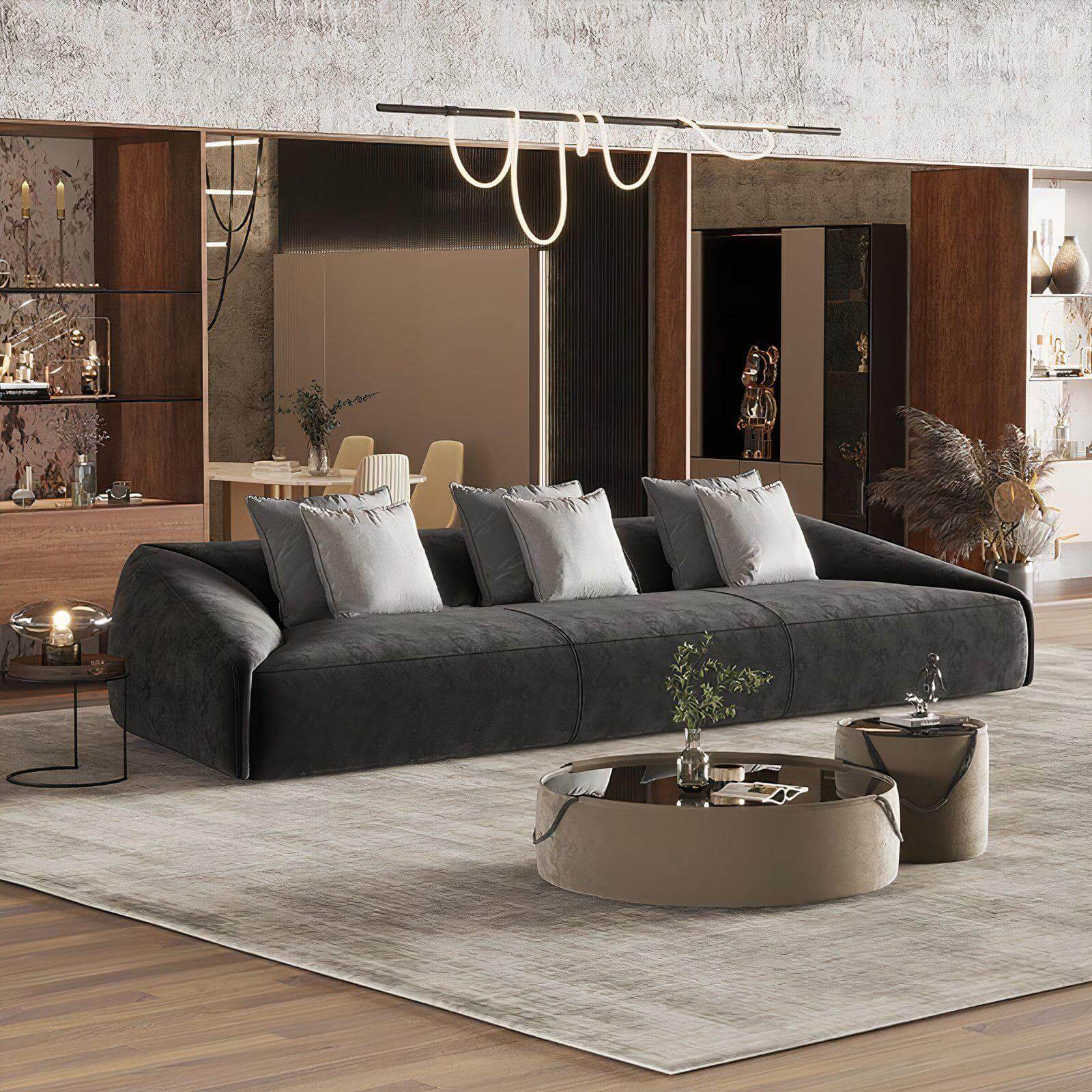 Cameron sofa in brown velvet