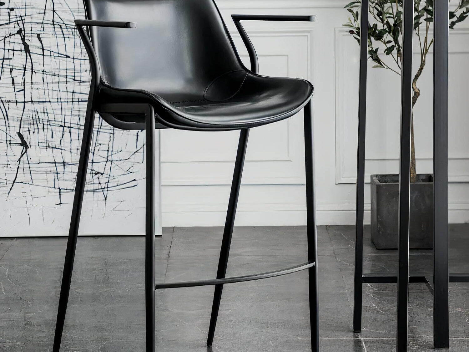Black vegan leather Angie bar