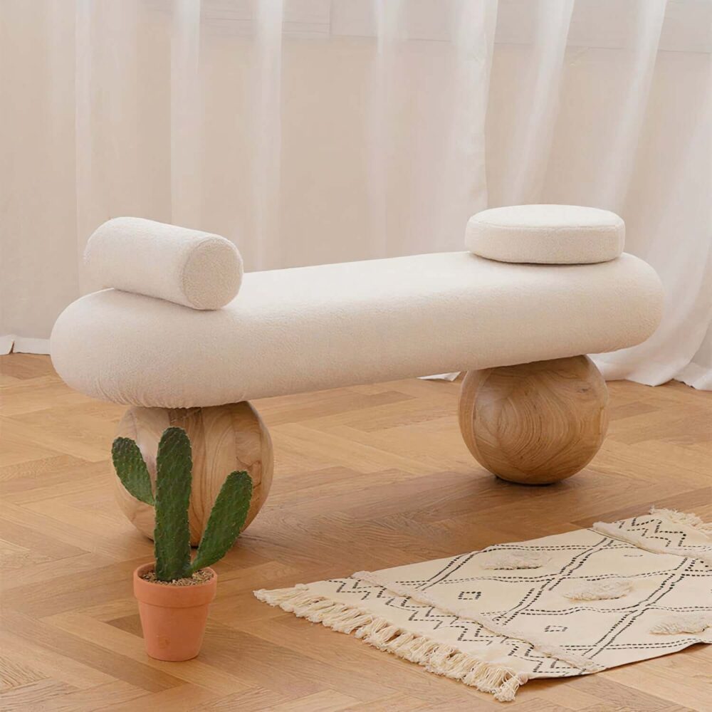 Estella bench upholstered in