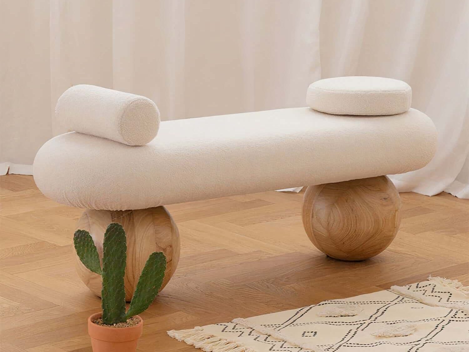 Estella bench upholstered in