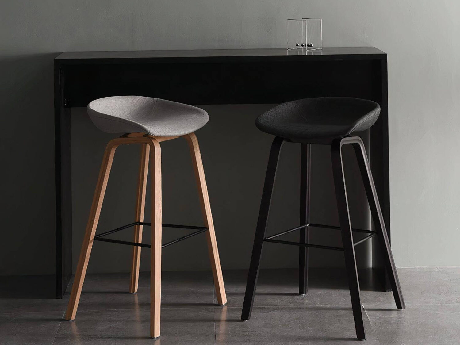Modern wooden barstool with
