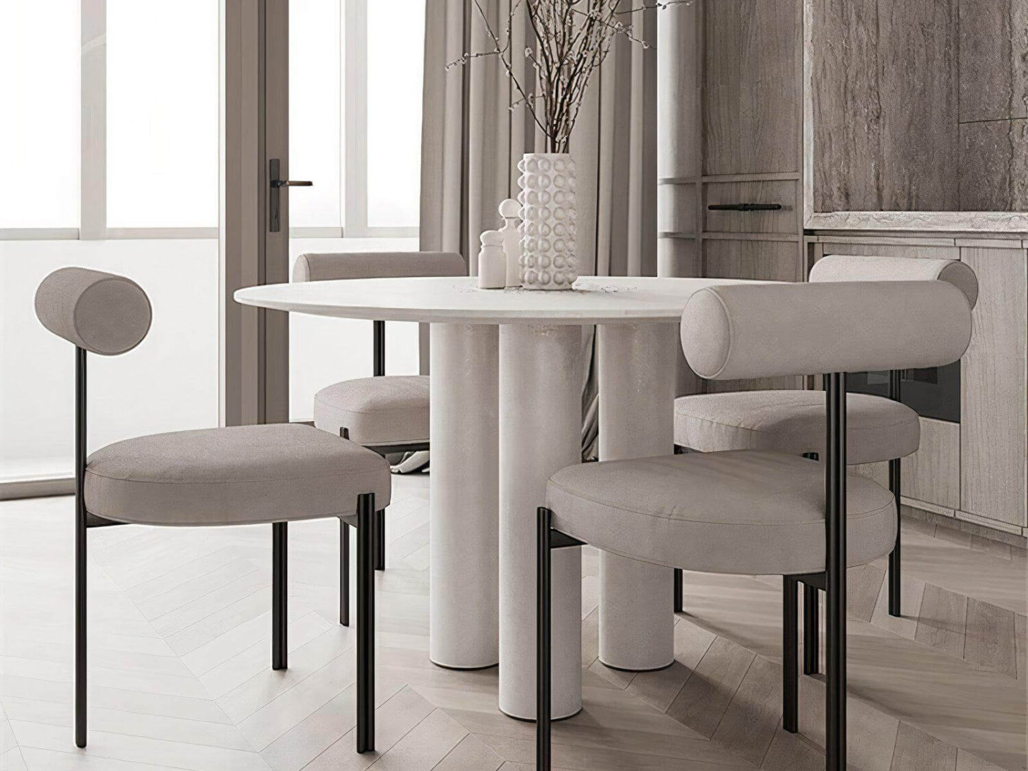 Kamari velvet dining chair