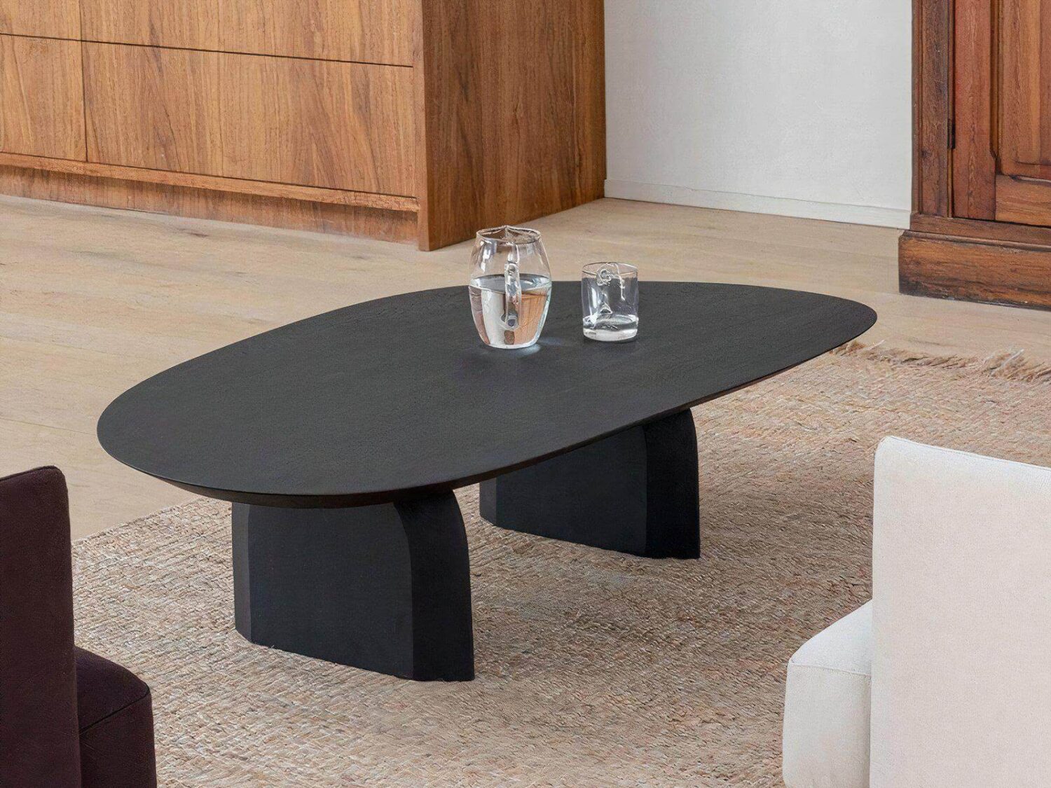 Modern Nordic wooden coffee table