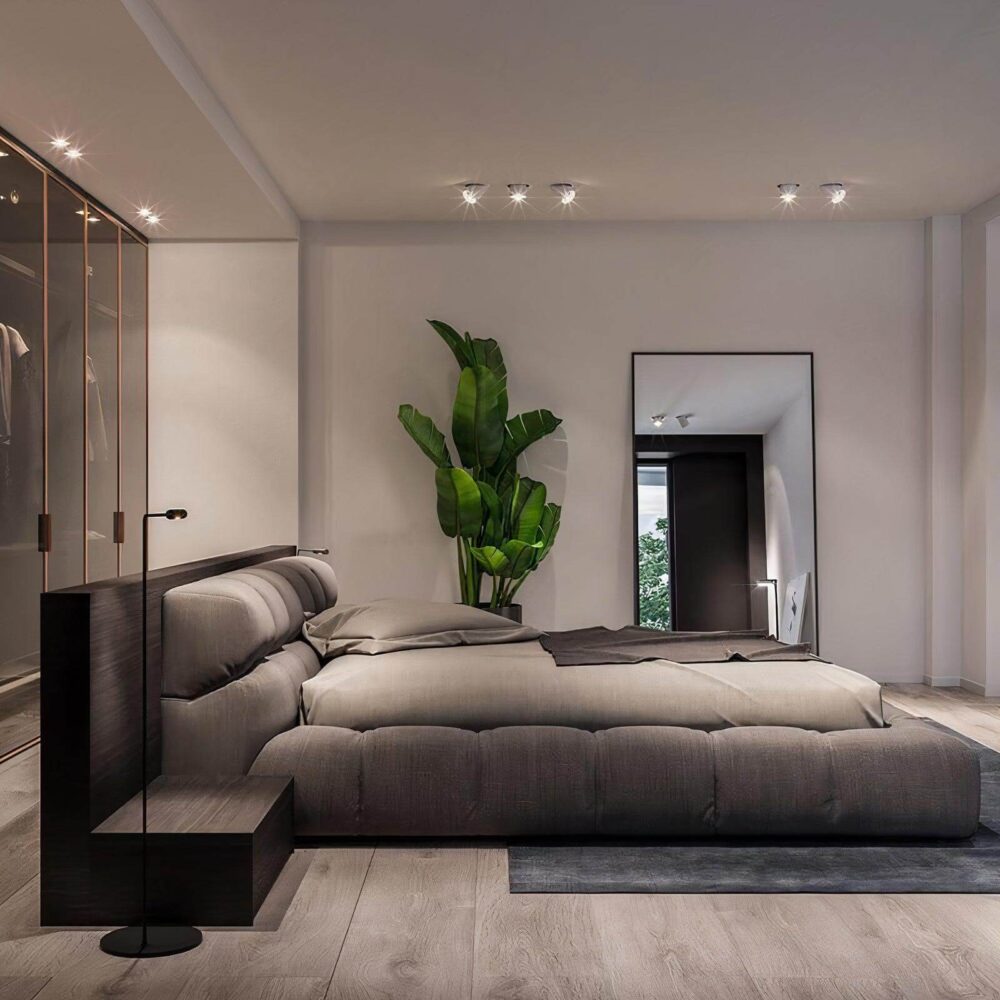 Neutral gray tufted