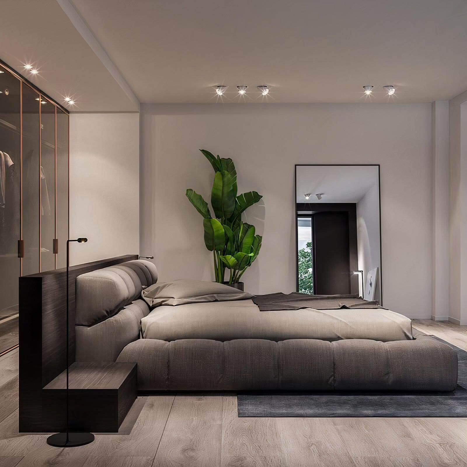 Neutral gray tufted