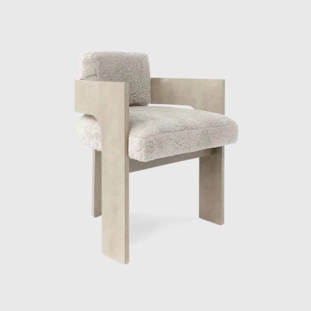 Grey shearling Salem chair