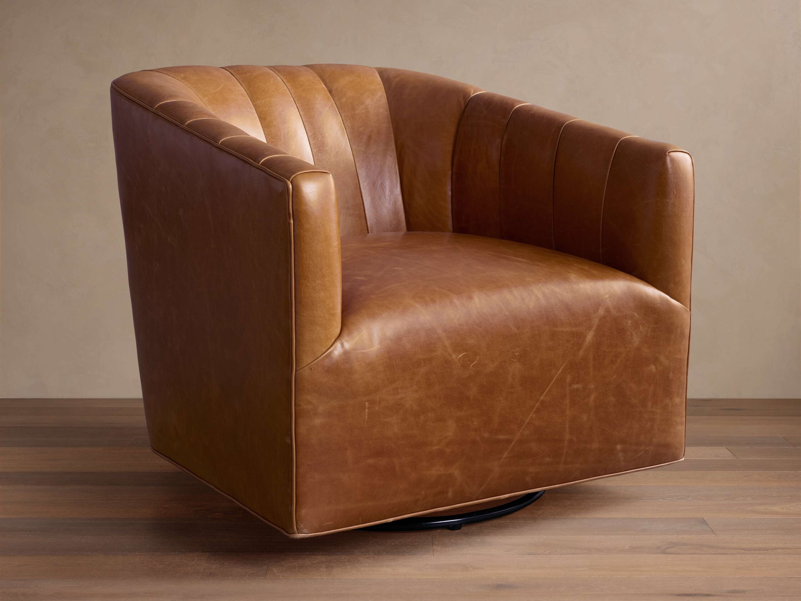 Ormau Ellison Leather Swivel Chair - Luxury Modern Furniture - Ormau Collection