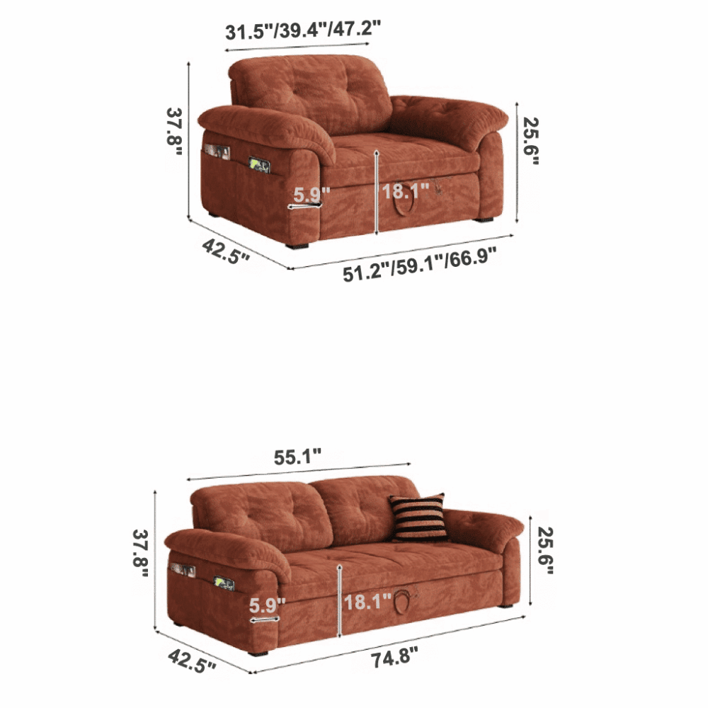 Space-saving sofa