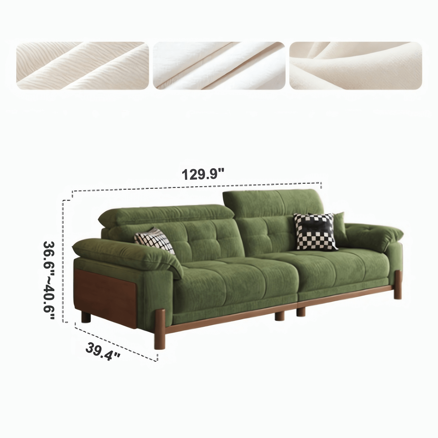 Vintage green chenille
