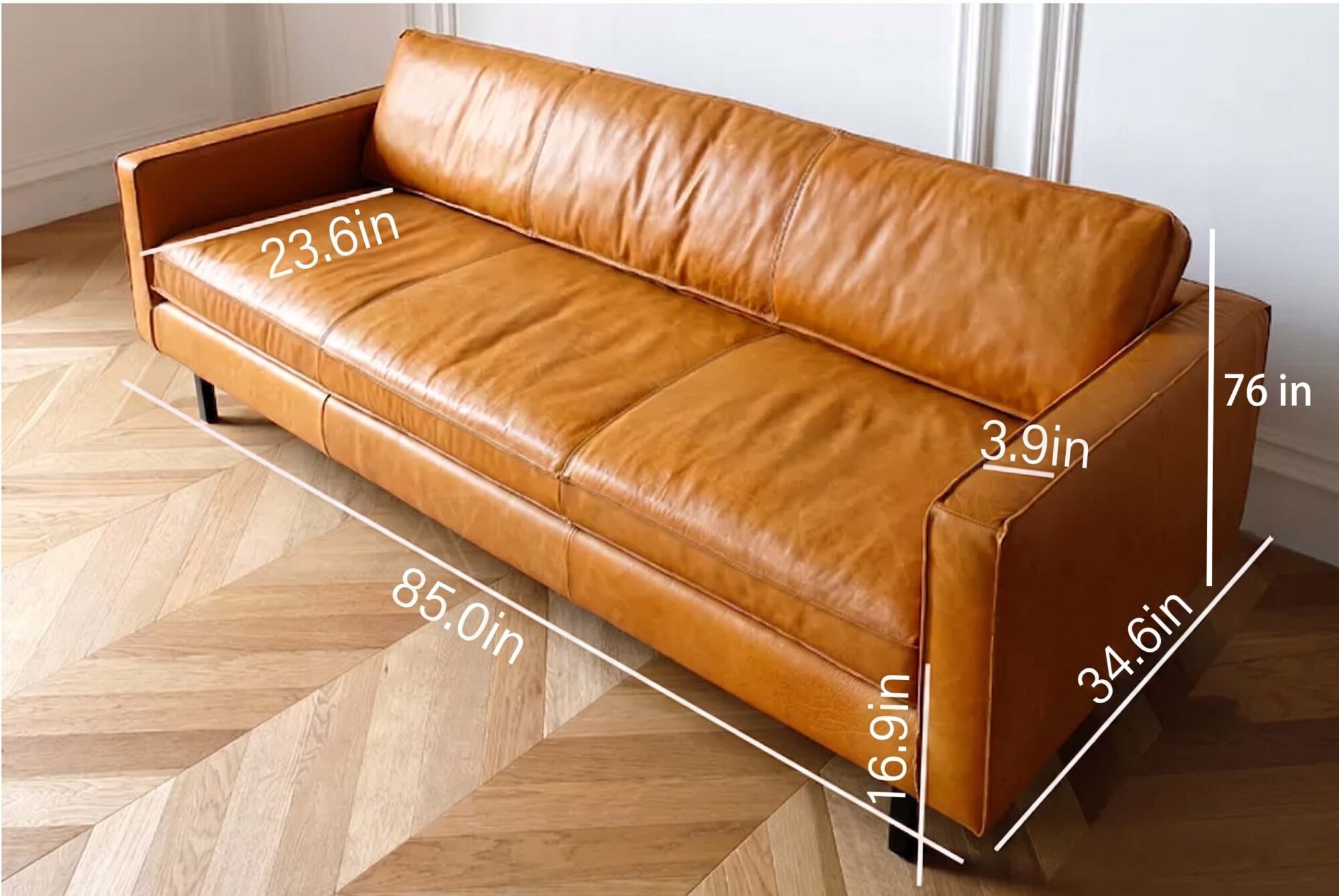 The Arianna Vegan Leather Sofa