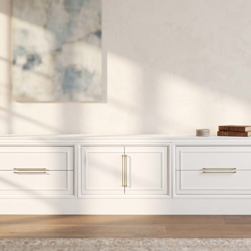Rowan Modular Wood Door Plinth Media Console
