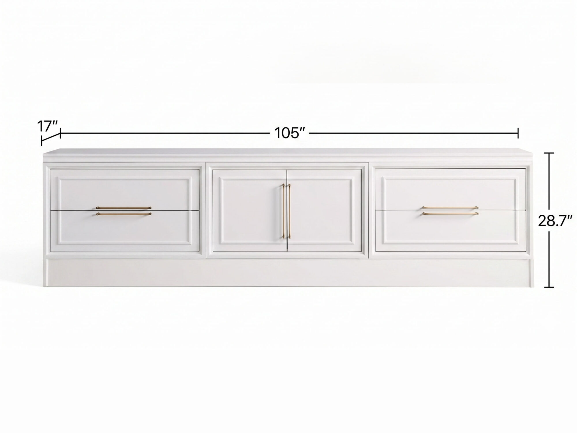 Rowan Modular Wood Door Plinth Media Console