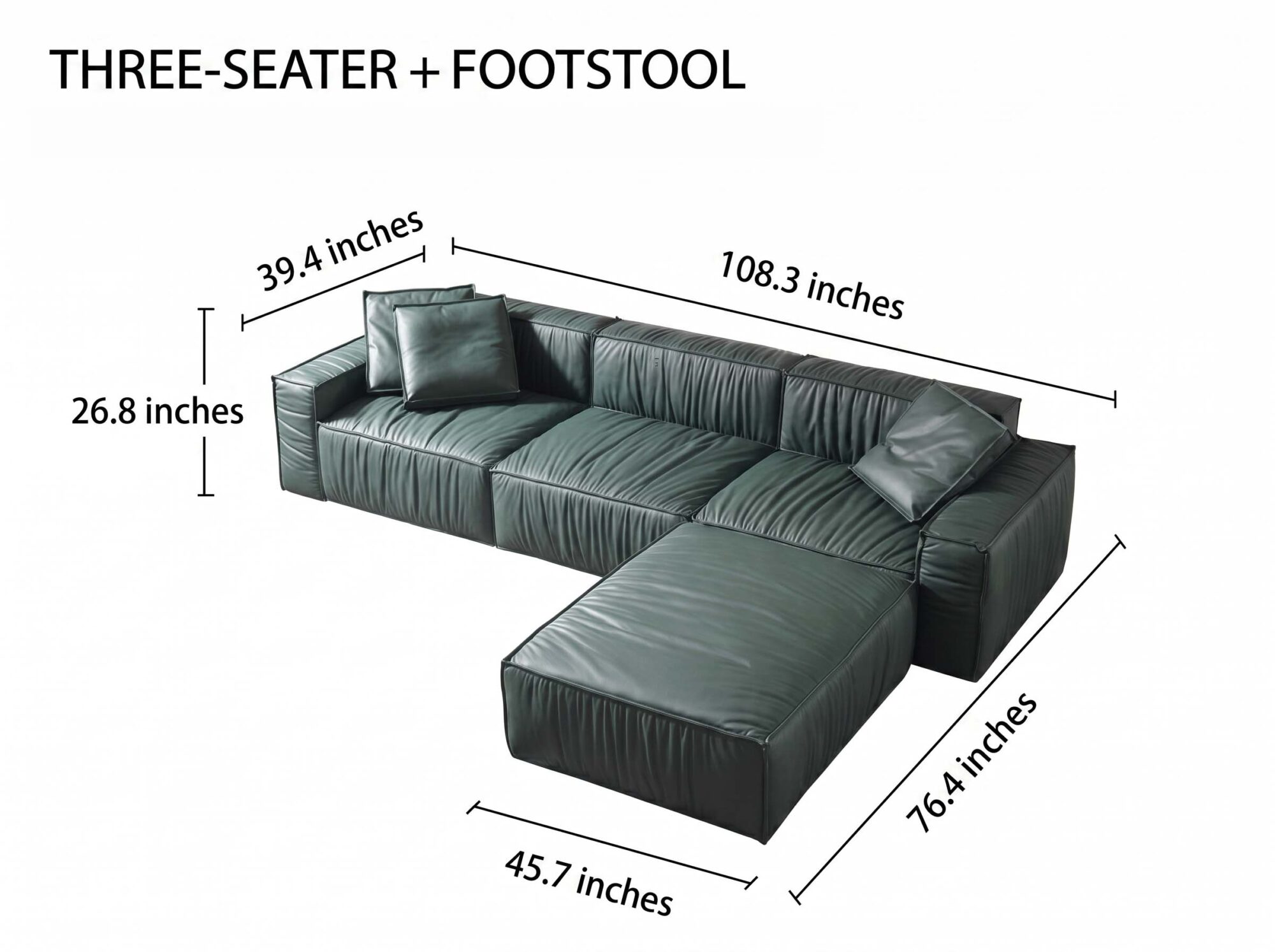 The Jazlyn Vegan Leather Sofa