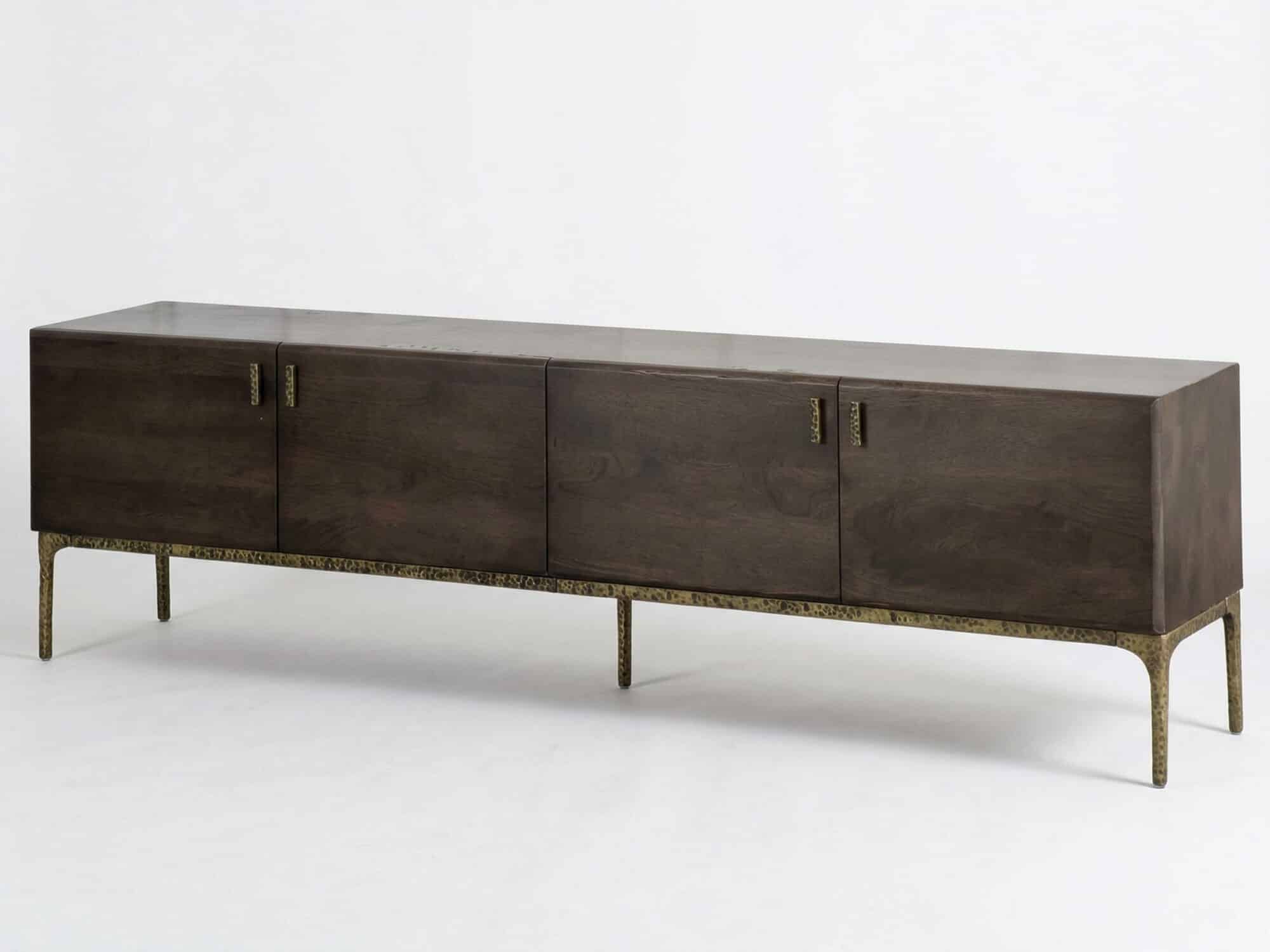 Brown Long Espresso Wood Tone Oak Cabinet TV Stand 相册图 #1 resized