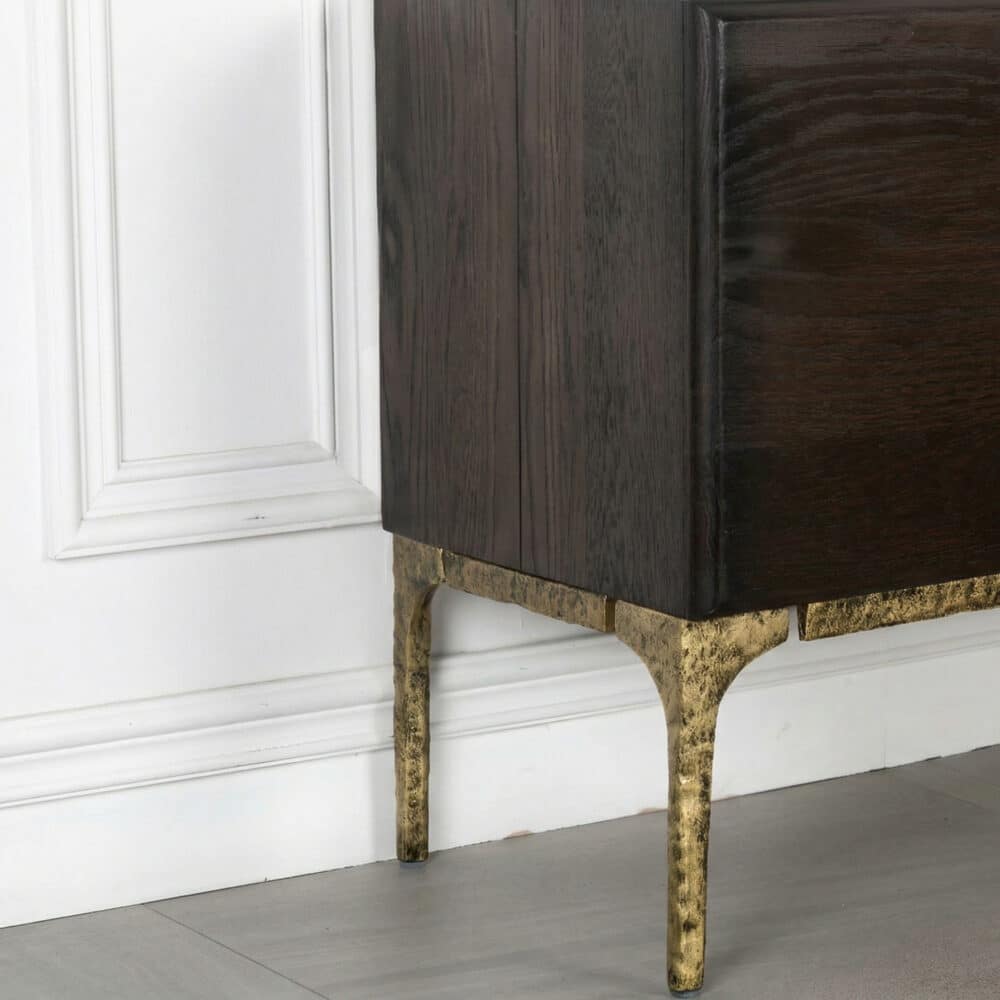 Brown Long Espresso Wood Tone Oak Cabinet TV Stand 相册图 #9 resized