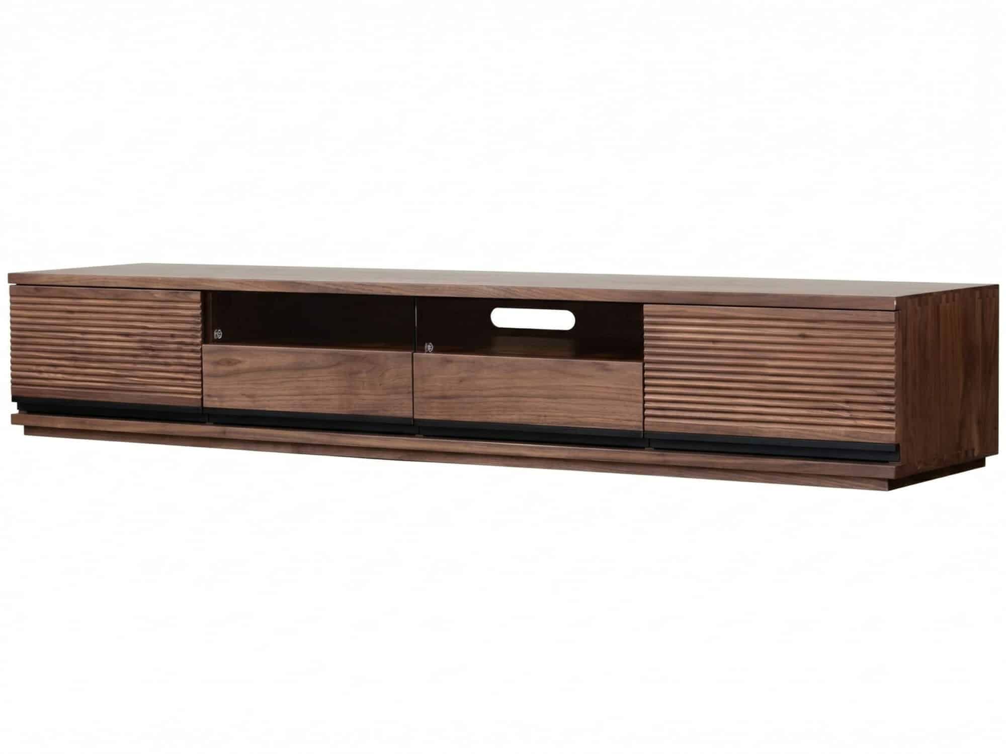 Brown Walnut Wood Drawers Rectangle 2 Tiers TV Stand 相册图 #1 resized